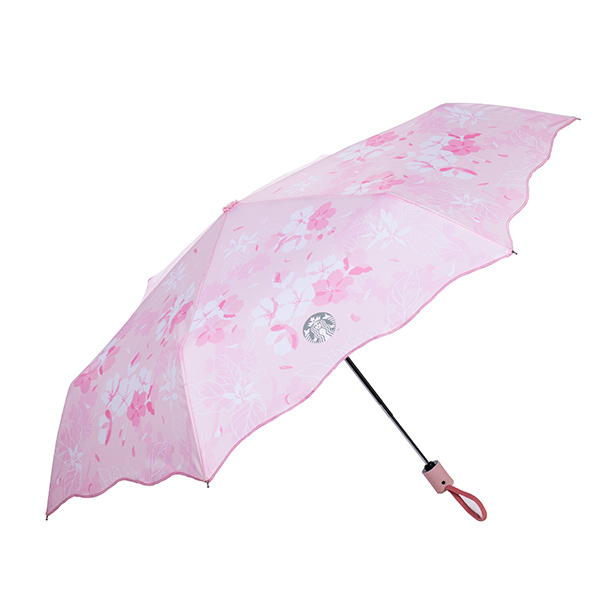 粉櫻綻放雨傘