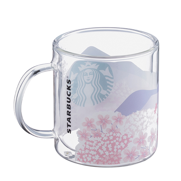 粉櫻花海雙層玻璃杯