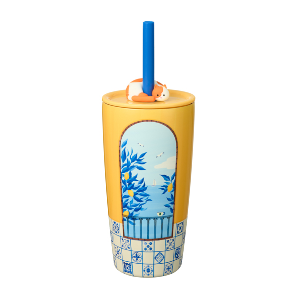 旖旎風光不鏽鋼吸管杯