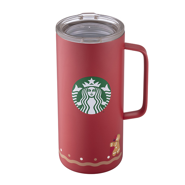 紅薑餅人不鏽鋼把手杯