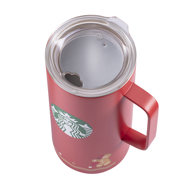 紅薑餅人不鏽鋼把手杯