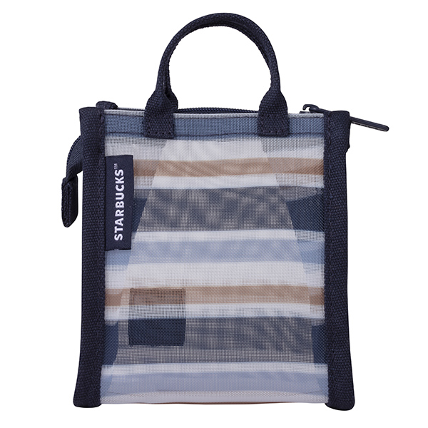 星質感條紋網布零錢包