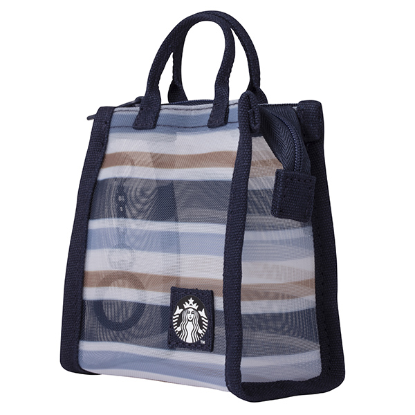 星質感條紋網布零錢包