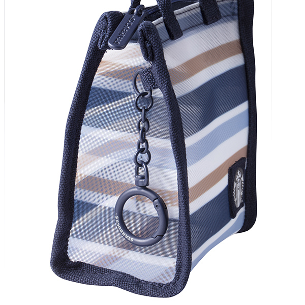 星質感條紋網布零錢包