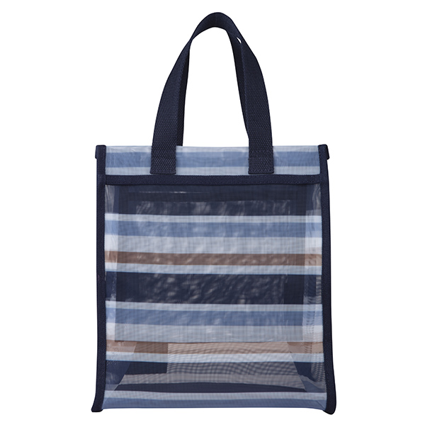 星質感條紋網布手提袋