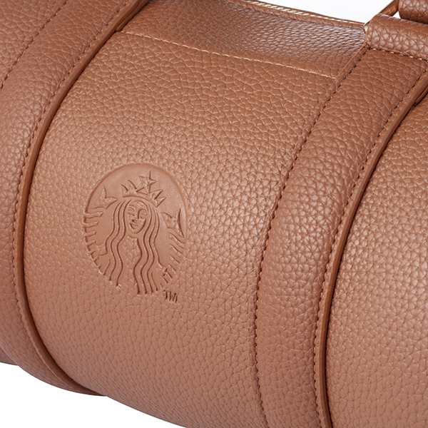 棕皮革圓筒側背包