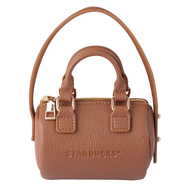 棕皮革圓筒迷你包