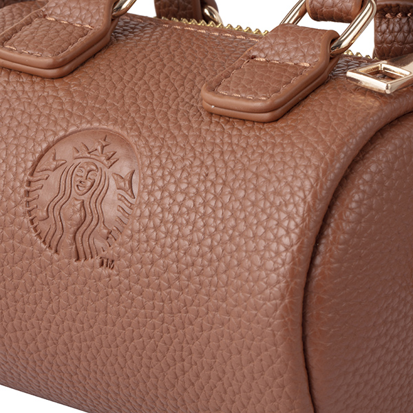 棕皮革圓筒迷你包