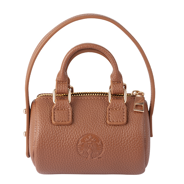 棕皮革圓筒迷你包