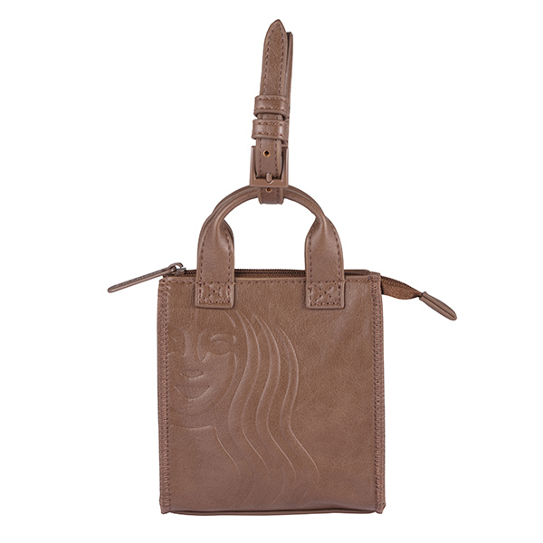 深棕皮革中禮袋迷你包