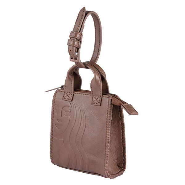 深棕皮革中禮袋迷你包