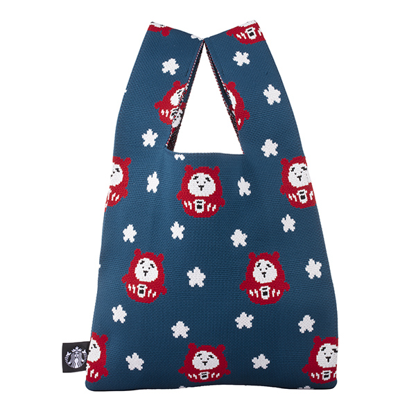 褔氣達摩小熊針織背心提袋