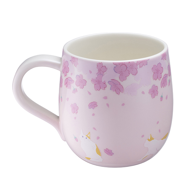 貓咪花下馬克杯