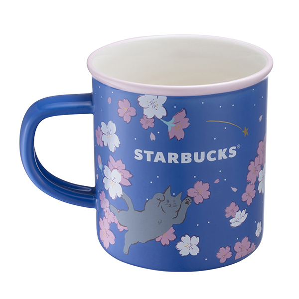 貓咪夜櫻馬克杯