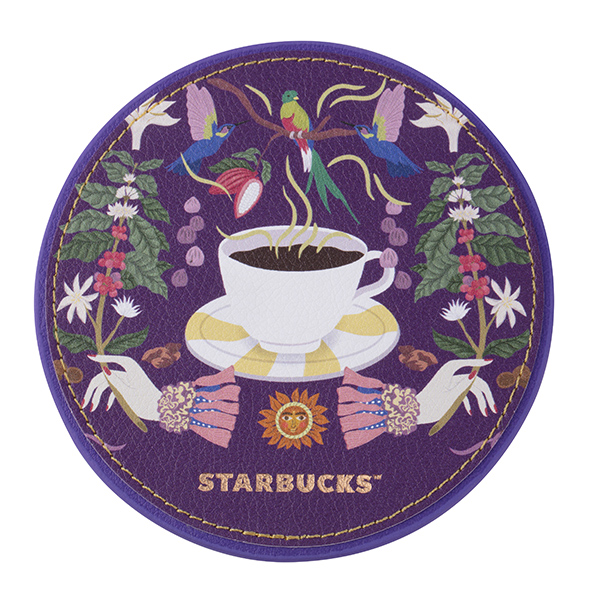 圓魔幻時刻皮革杯墊