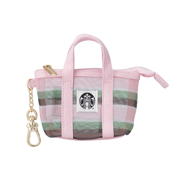 春日條紋網布零錢包