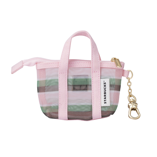 春日條紋網布零錢包