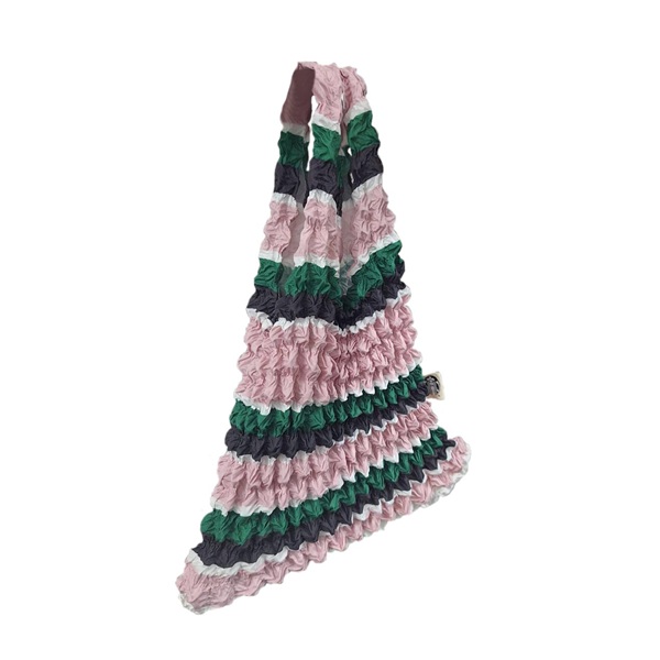 春日條紋輕巧彈性提袋