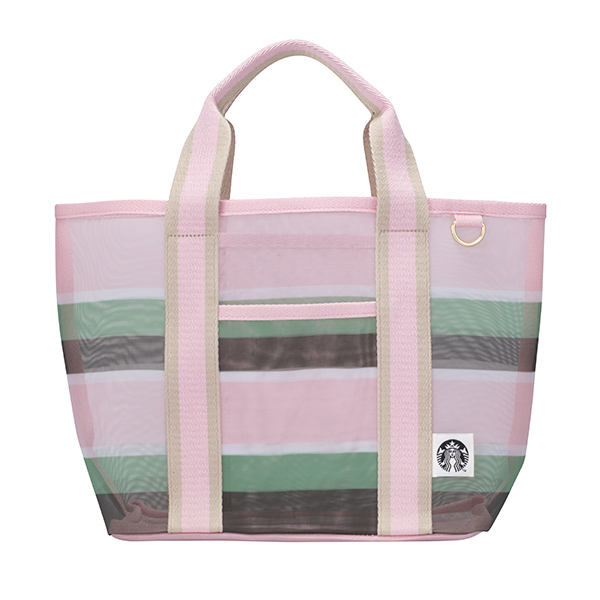 春日條紋網布手提袋