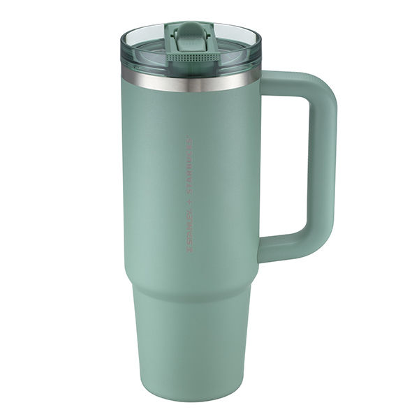STANLEY綠30OZ不鏽鋼把手吸管杯