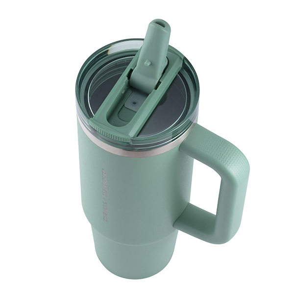 STANLEY綠30OZ不鏽鋼把手吸管杯