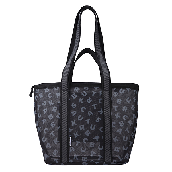黑色品牌網布提背袋