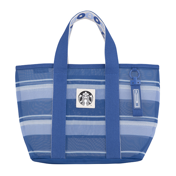 藍彩101條紋網布提袋