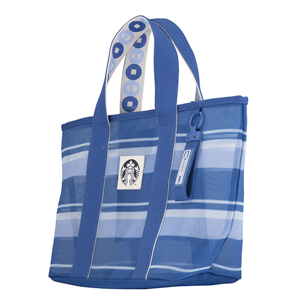 藍彩101條紋網布提袋