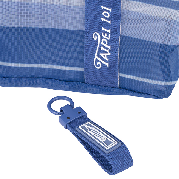 藍彩101條紋網布提袋