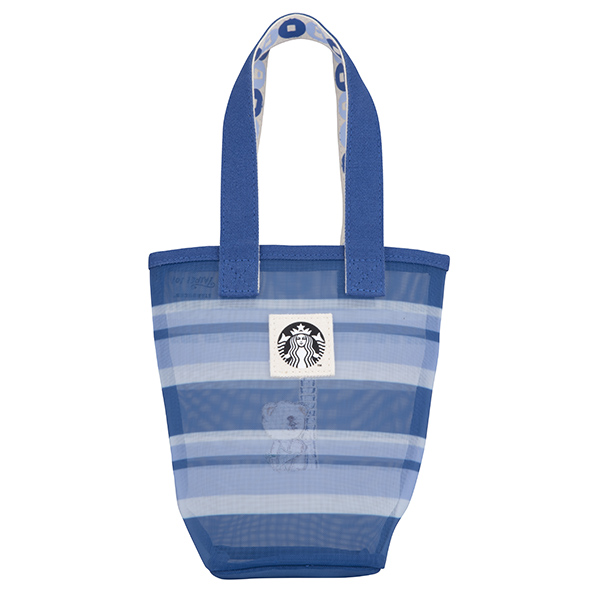 藍彩101條紋網布隨行杯袋