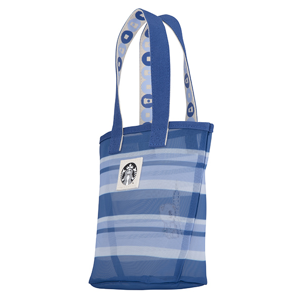 藍彩101條紋網布隨行杯袋