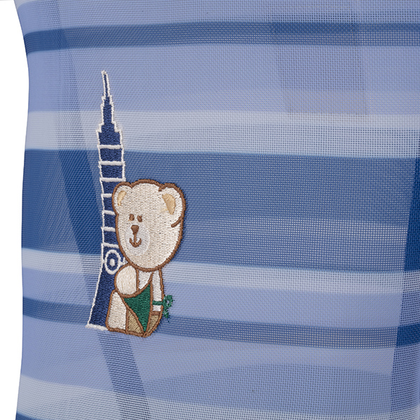 藍彩101條紋網布隨行杯袋