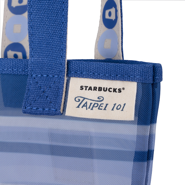 藍彩101條紋網布隨行杯袋