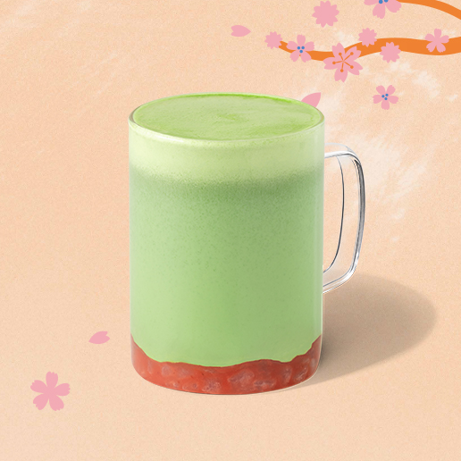 櫻花風味草莓抹茶那堤
