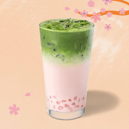 冰櫻花風味草莓抹茶那堤