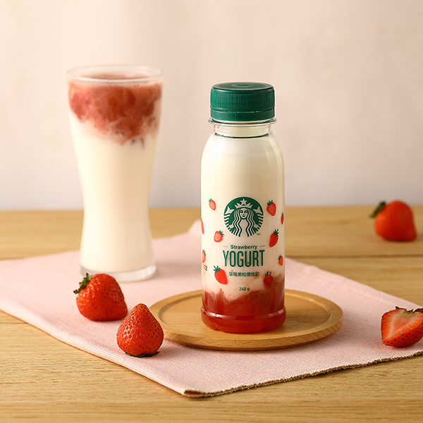 草莓果粒優格飲