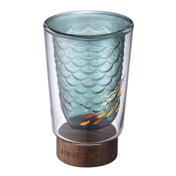 海洋鱗片雙層玻璃杯