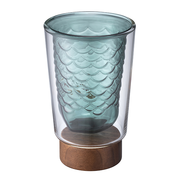 海洋鱗片雙層玻璃杯