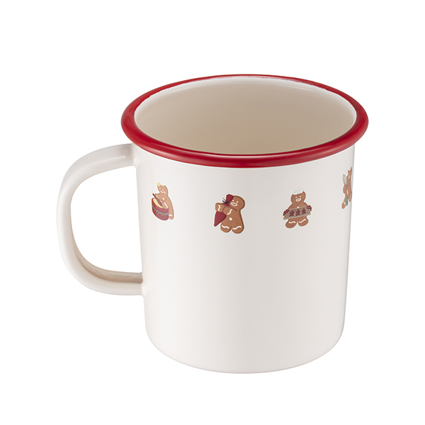 可愛薑餅人琺瑯杯