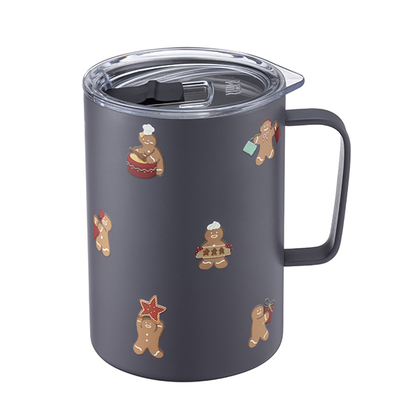 黑薑餅人不鏽鋼把手杯