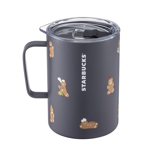 黑薑餅人不鏽鋼把手杯