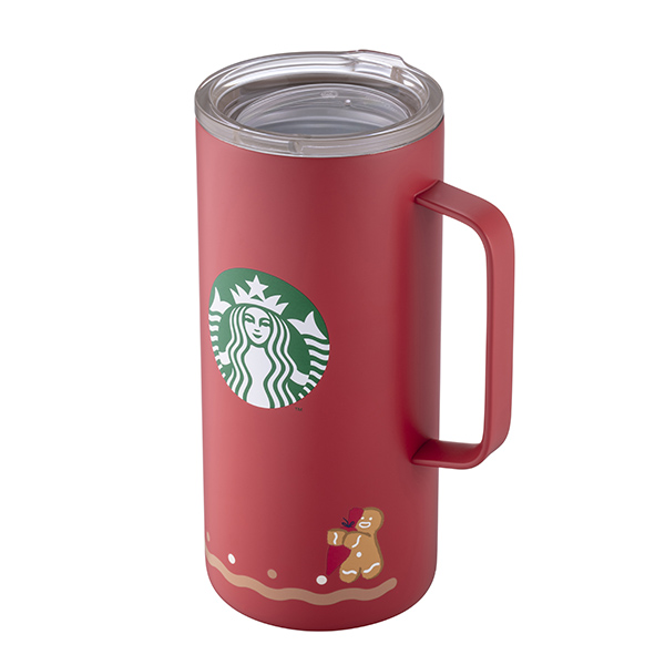 紅薑餅人不鏽鋼把手杯