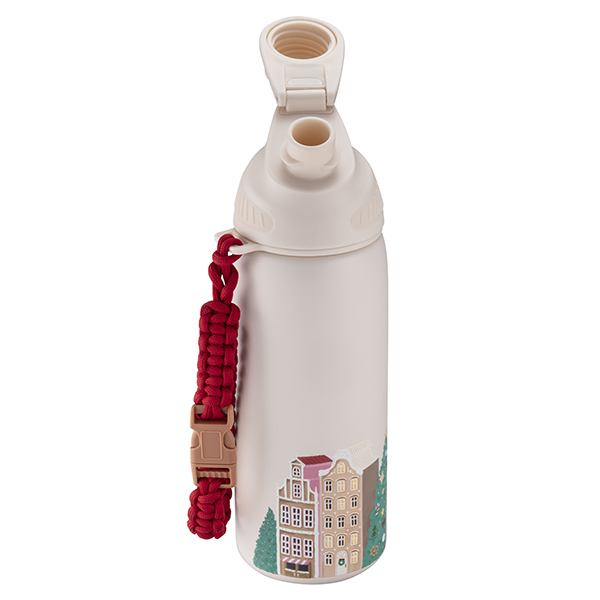 耶誕小屋磁吸掀蓋不鏽鋼水壺