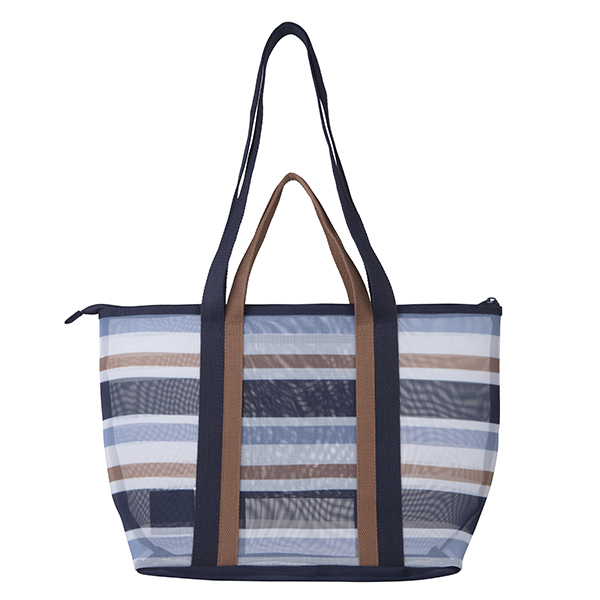 星質感條紋網布提背袋