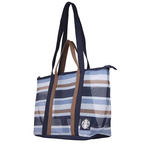 星質感條紋網布提背袋