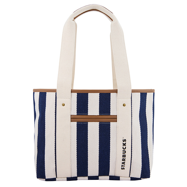 深藍直紋肩背提袋