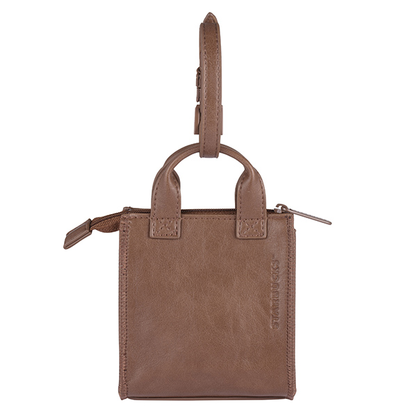 深棕皮革中禮袋迷你包