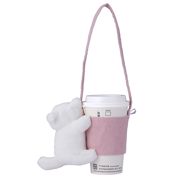 抱抱白貓咪單杯提袋