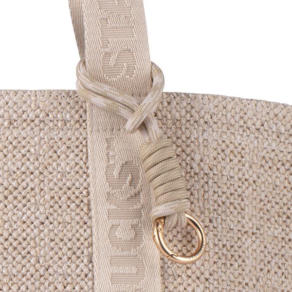 米色仿草編織提袋