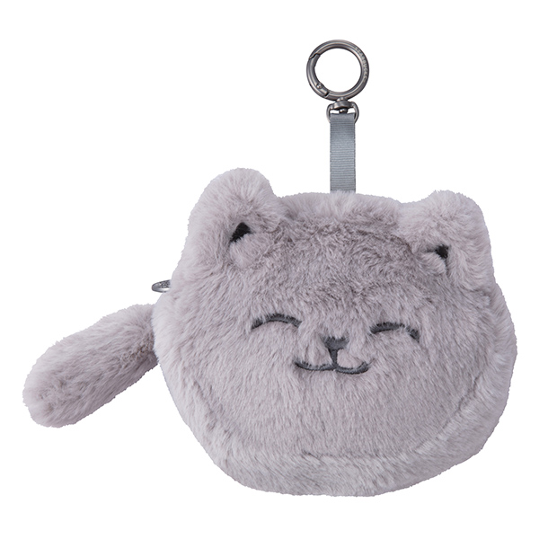 灰貓絨毛零錢包 